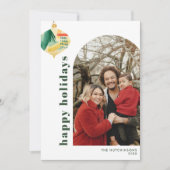 Modern Arch & Abstracte Waterverf Ornament Foto Feestdagenkaart (Voorkant)