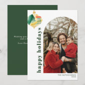 Modern Arch & Abstracte Waterverf Ornament Foto Feestdagenkaart (Voorkant / Achterkant)