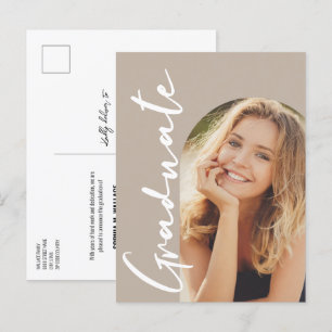 Modern Arch Afstuderen Foto Earth Toon op maat Aankondigingskaart