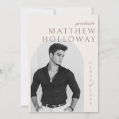 Modern Arch Beige Graduation Announcement Kaart (Voorkant)