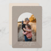 Modern Arch Beige Kerstmis - Verticaal Afbeelding Feestdagenkaart (Voorkant / Achterkant)