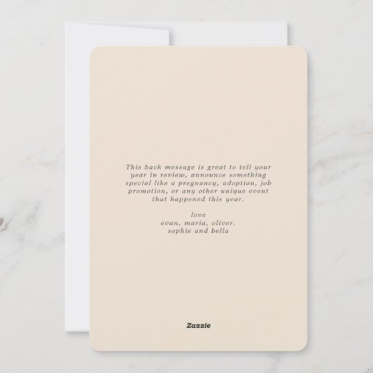 Modern Arch Beige Kerstmis - Verticaal Afbeelding Feestdagenkaart (Achterkant)