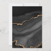Modern Arch Black Gold Agate Wedding Kaart (Achterkant)