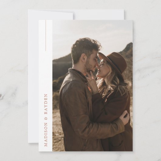 Modern Arch Boho Pampas Grass Terracotta Wedding Kaart (Achterkant)