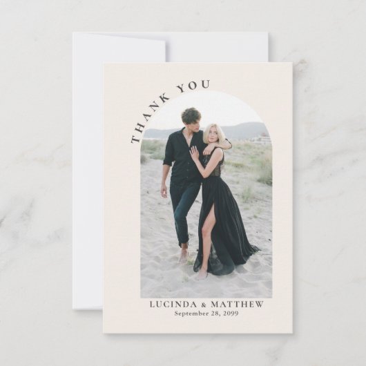 Modern Arch Boho Wedding Bedankt (Voorkant)