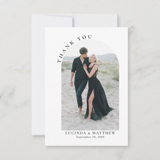 Modern Arch Boho Wedding Bedankt (Voorkant)