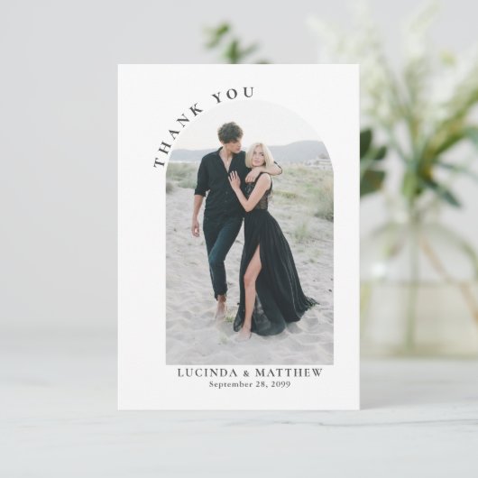 Modern Arch Boho Wedding Bedankt (Staand voorkant)