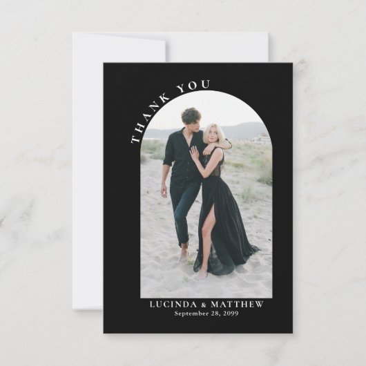 Modern Arch Boho Wedding Bedankt (Voorkant)