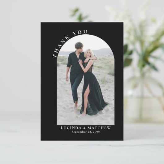 Modern Arch Boho Wedding Bedankt (Staand voorkant)