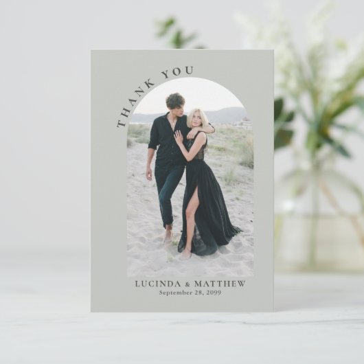 Modern Arch Boho Wedding Bedankt (Staand voorkant)