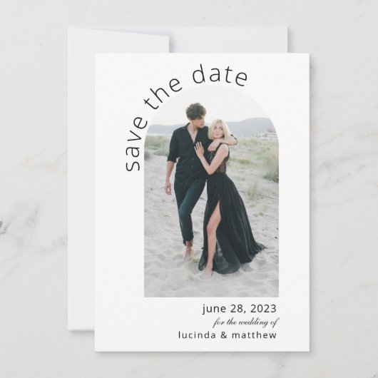 Modern Arch Boho Wedding Save the Date (Voorkant)