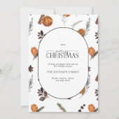 Modern Arch Boho Winter Citrus Merry Kersthol Feestdagenkaart (Voorkant)