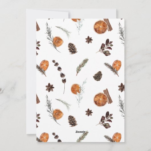 Modern Arch Boho Winter Citrus Merry Kersthol Feestdagenkaart (Achterkant)