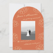 Modern Arch Botanisch Sinaasappel Huwelijksuitnodi Kaart (Voorkant)
