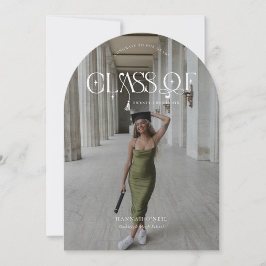 Modern Arch | Class Of Graduation Announcement Kaart (Voorkant)
