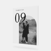 Modern Arch Couple's Foto Bruiloft Tafelnummer Acryl Bord (Hoek)