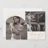 Modern Arch Cream Class of 2024 3 Foto Afstuderen Aankondiging (Voorkant)