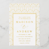 Modern Arch Deco Wedding Folie Uitnodiging (Voorkant)