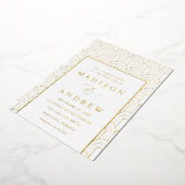 Modern Arch Deco Wedding Folie Uitnodiging (Gedraaid)