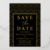 Modern Arch Deco Wedding Save the Date Folie Uitnodiging (Voorkant)