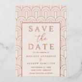 Modern Arch Deco Wedding Save the Date Folie Uitnodiging (Voorkant)