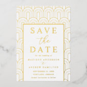 Modern Arch Deco Wedding Save the Date Folie Uitnodiging (Voorkant)