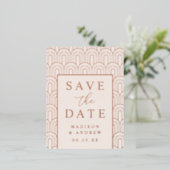 Modern Arch Deco Wedding Save the Date Folie Uitnodiging Briefkaart (Staand Voorkant)