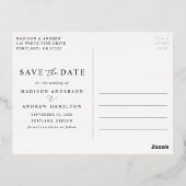 Modern Arch Deco Wedding Save the Date Folie Uitnodiging Briefkaart (Achterkant)