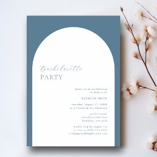 Modern Arch Dusty Blue Eenvoudig vrijgezellenfeest Kaart