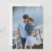 Modern Arch Dusty Blue Photo Wedding Kaart (Achterkant)