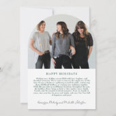 Modern Arch Elegant Green Bow Photo Holiday Kaart (Achterkant)