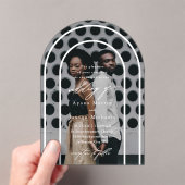 Modern Arch Elegante Fotobruiloft Acryl Uitnodigingen (Insitu (Draagbaar))