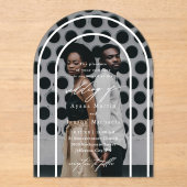 Modern Arch Elegante Fotobruiloft Acryl Uitnodigingen (Voorkant)