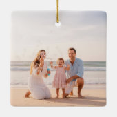 Modern Arch Family Photo Double Sided Christmas Keramisch Ornament (Achterkant)