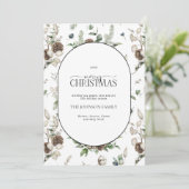 Modern Arch Farmhouse Greenery Merry kerst Hol Feestdagenkaart (Staand voorkant)