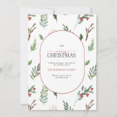 Modern Arch Forest Berry Pinecone kerst Feestdagenkaart (Voorkant)