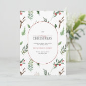 Modern Arch Forest Berry Pinecone kerst Feestdagenkaart (Staand voorkant)