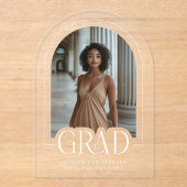 Modern Arch Foto Acryl Afstudeerder Aankondiging (Voorkant)