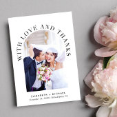 Modern Arch Foto Dusty Blue Wedding Bedankkaart