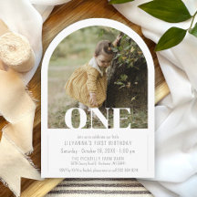 Modern Arch Foto Een 1e Verjaardag Party Girl Boy