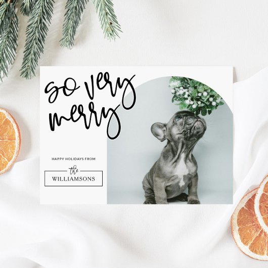 Modern Arch Foto Familie Kerstmis Feestdagenkaart