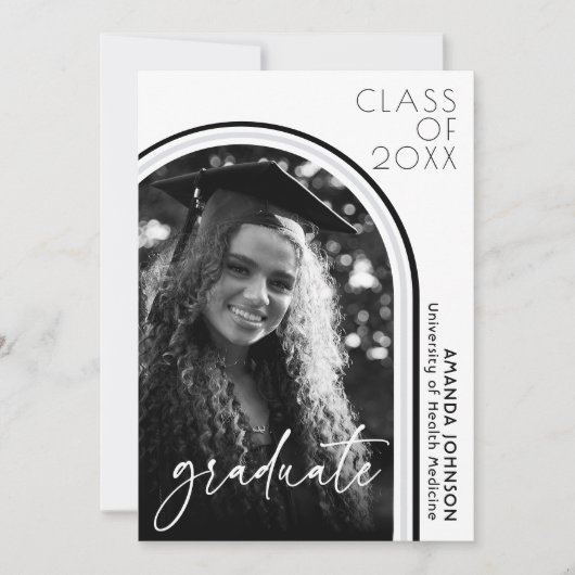 Modern Arch Foto Zwart Wit Verpleegkundigen Afstud Kaart (Voorkant)