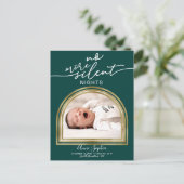 Modern Arch Frame Birth Announcement Feestdagenkaart (Staand voorkant)