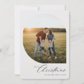 Modern Arch Frame Collage Family Photo Christmas Feestdagenkaart (Voorkant)