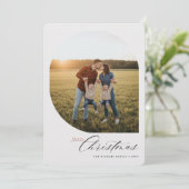 Modern Arch Frame Collage Family Photo Christmas Feestdagenkaart (Staand voorkant)