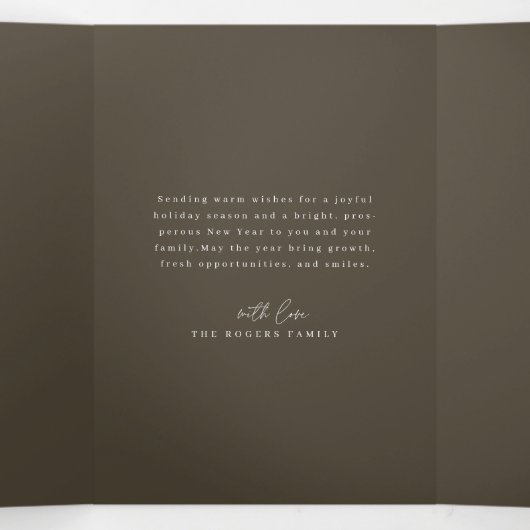 Modern Arch Geometric Beach Photo Family Christmas Drieluik Wenskaart (Binnenkant midden)