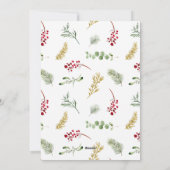 Modern Arch Gold Winter Greenery Merry Kersth Feestdagenkaart (Achterkant)