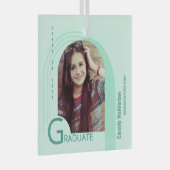 Modern Arch Green Photo Afstuderen Glas Ornament (Voorkant Rechts)