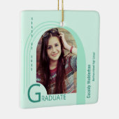 Modern Arch Green Photo Afstuderen Keramisch Ornament (Rechts)