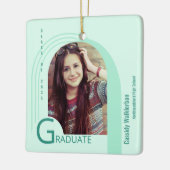 Modern Arch Green Photo Afstuderen Keramisch Ornament (Links)